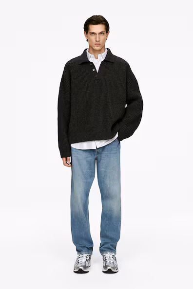 Джинсы широкие прямого кроя OCEAN- Заказать в России