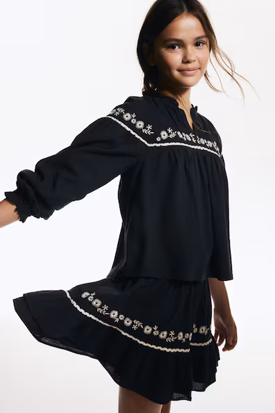 Юбка из хлопка с вышивкой- Заказать в России