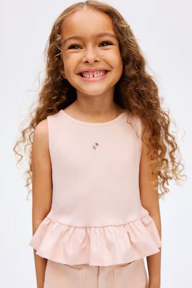 Топ без рукавов с оборками в стиле абалонадо- Заказать в России