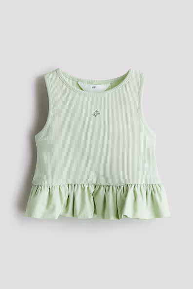 Топ без рукавов с оборками в стиле абалонадо