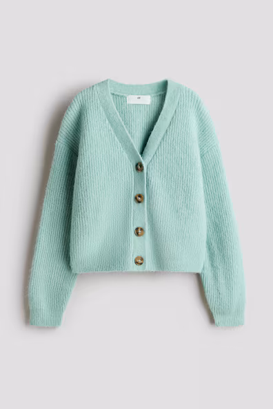 Кардиган из вязаного полотна в рубчик- Заказать в России