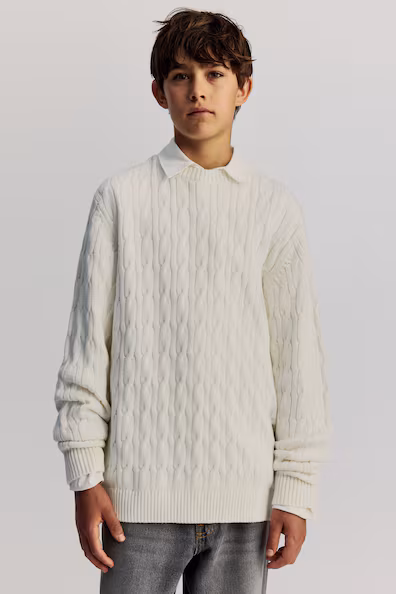 Свитер из вязаного хлопка- Заказать в России