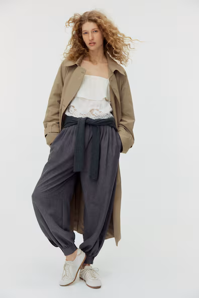 Брюки с запахом и складками- Заказать в России