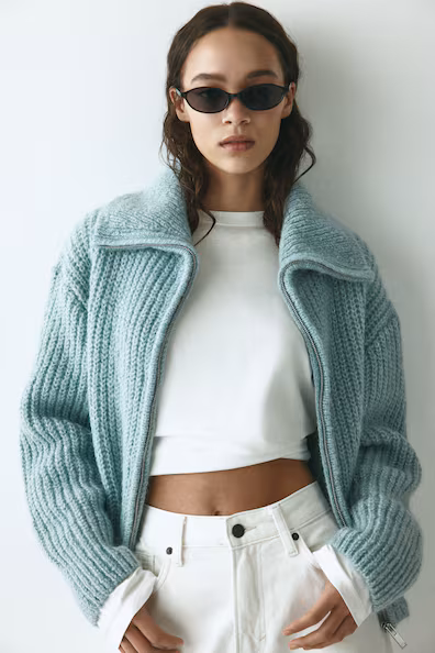 Кардиган с молнией- Заказать в России