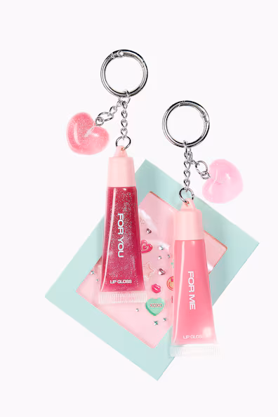 Набор блестящих губных блесков и брелок для ключей H&M