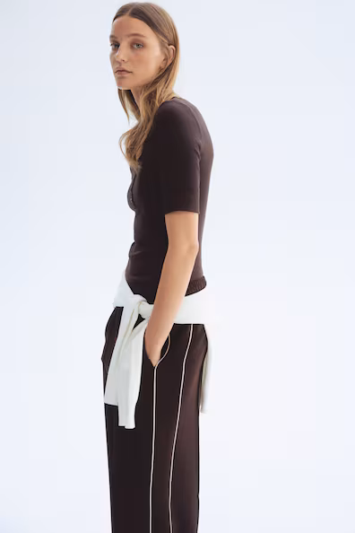 Топ из ребристого хлопка- Заказать в России