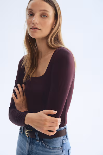 Боди с длинным рукавом и трусами-стринги- Заказать в России