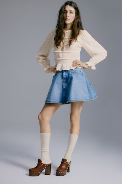 Блуза с телом в складку смок