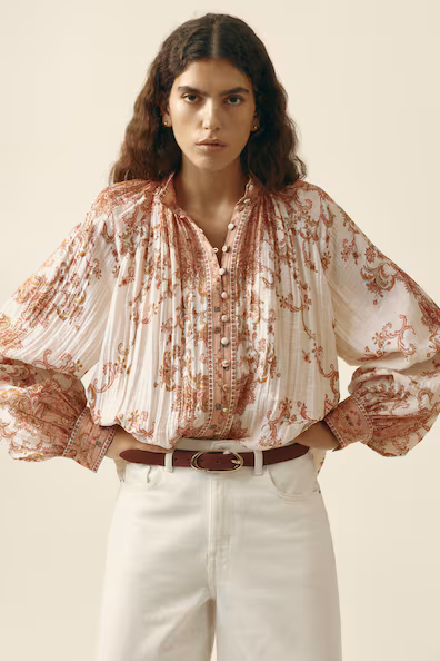 Блуза из морщинистой ткани- Заказать в России