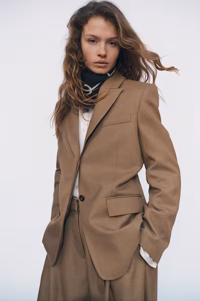 Длинный пиджак из саржи- Заказать в России