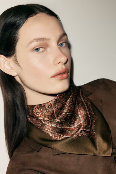 Шелковый шарф с принтом