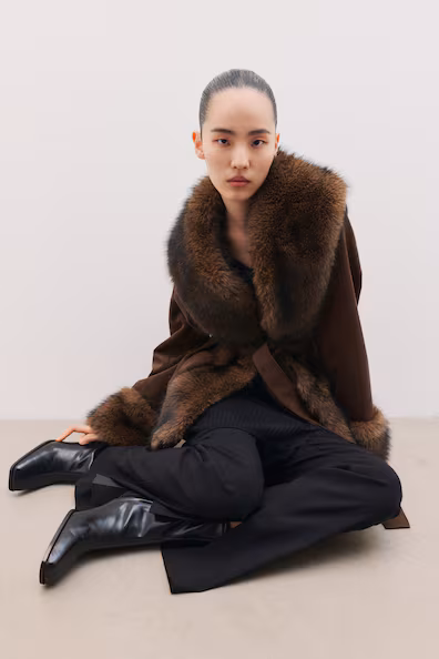 Ботильоны на устойчивом каблуке с мехом- Заказать в России