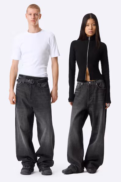 Джинсы унисекс свободного кроя с завышенной посадкой ASTRO MID RISE LOOSE BAGGY LEG