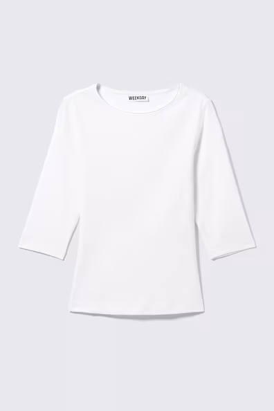 Облегающий топ с тремя четвертями рукавами- Заказать в России