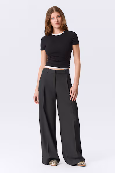 Брюки с высокой талией и широкими брюками- Заказать в России