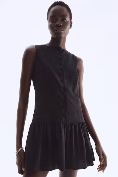 Платье из льняной смеси- Заказать в России