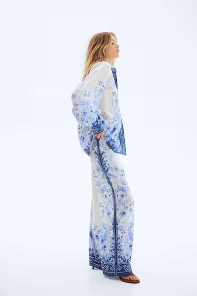 Брюки из лиоцелла с принтом- Заказать в России