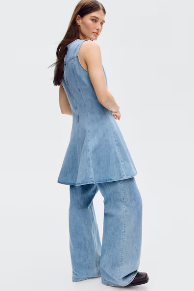 Платье из джинсы со скатертью- Заказать в России