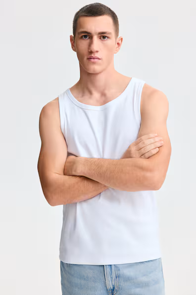 Топ без рукавов из рубчика SLIM FIT- Заказать в России