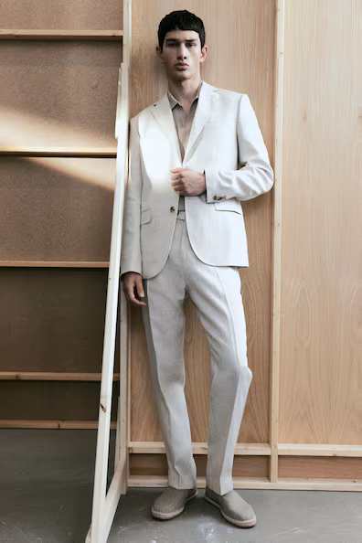 Классические брюки из смеси льна REGULAR FIT