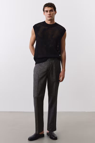 Брюки классические из смеси льна REGULAR FIT- Заказать в России