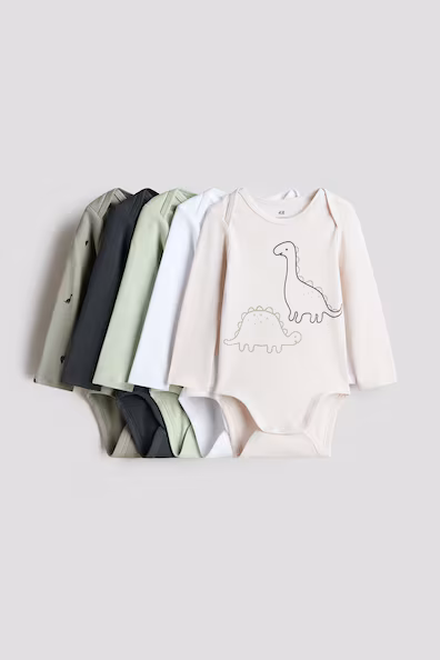 Набор из 5 боди с длинными рукавами