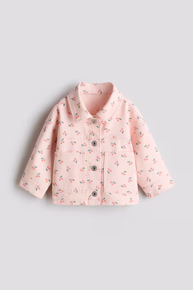 Утепленное пальто с принтом из хлопкового холста H&M- Заказать в России