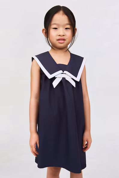 Хлопковое морское платье- Заказать в России