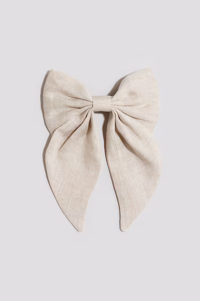 Ободок для волос с бантом из льна