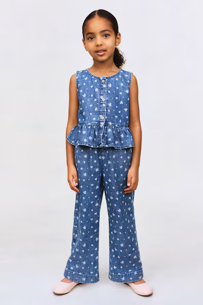 Двухштучный комплект в графическом дениме- Заказать в России