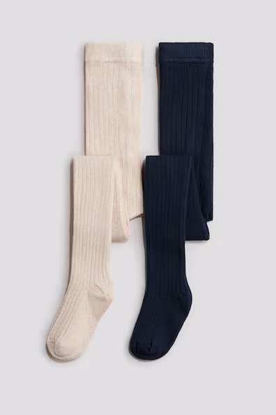 Набор из 2 колготок из ребристого трикотажа- Заказать в России