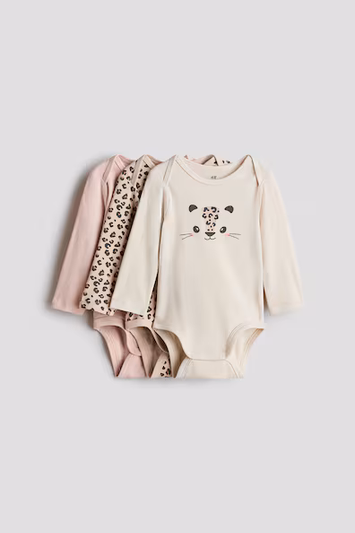 H&M Набор из 3 боди из джерси с принтом