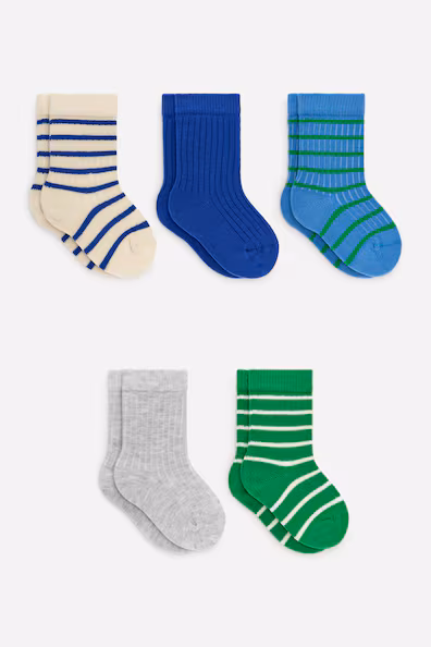 H&M Детские носки из вязаного рубчика, 5 пар