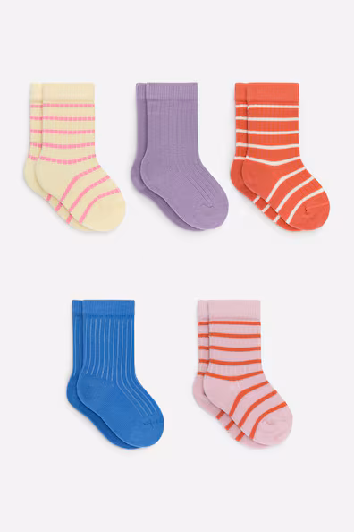 H&M Носки для младенцев из рубчиковой ткани, 5 пар