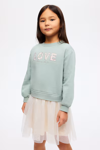 H&M Свитшотовое платье с юбкой из тюля