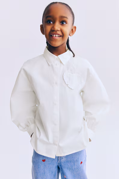 Рубашка из поплина с накладным сердцем H&M- Заказать в России