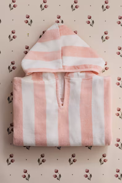 Полотенце-пончо из хлопка в полоску- Заказать в России