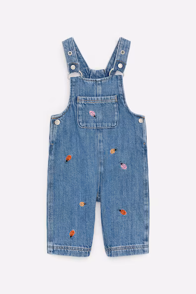 H&M Вышитый джинсовый комбинезон