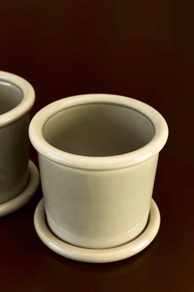 Большой ваза и тарелка из греса