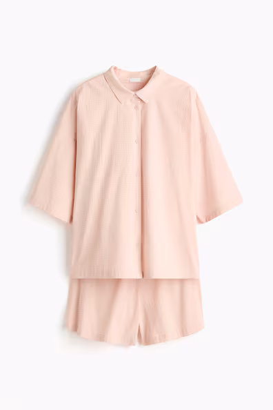 Пижама из мятого хлопкового материала- Заказать в России