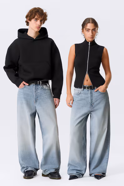 Джинсы унисекс свободного кроя средней посадки- Заказать в России