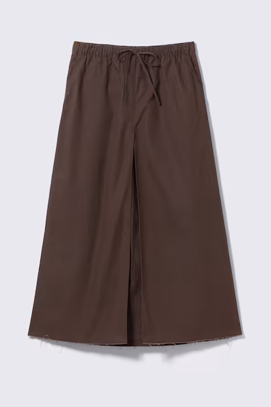 Длинная юбка из хлопкового холста с шнурком- Заказать в России