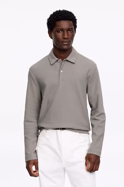 Поло из вафельной вязки- Заказать в России