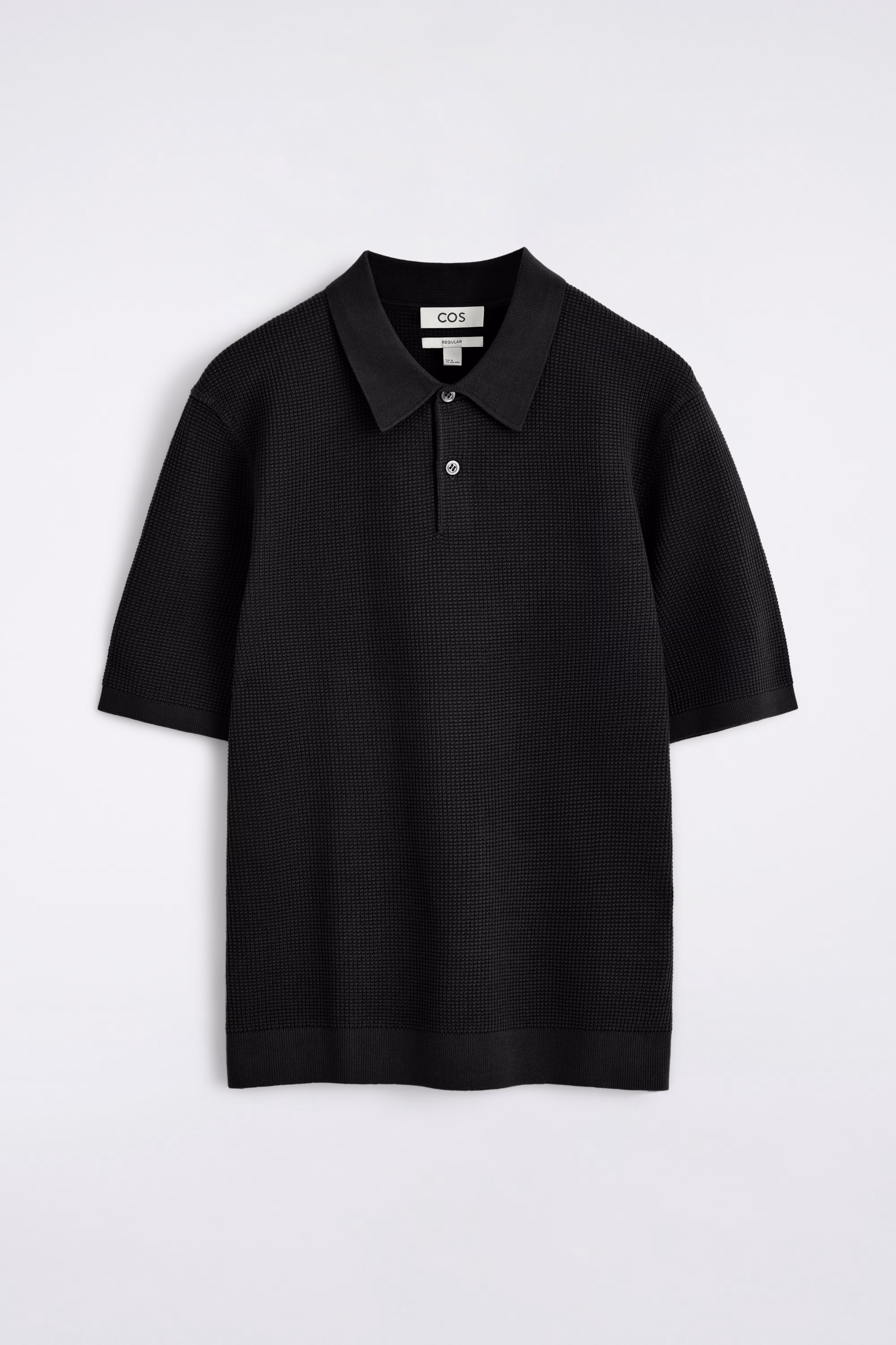 Поло из хлопкового вафельного трикотажа