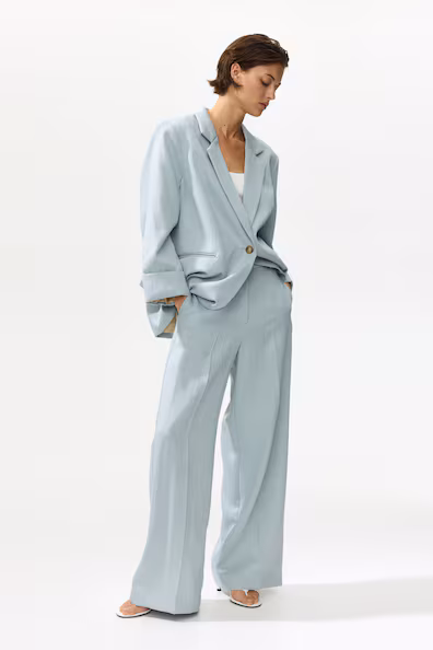 Широкие брюки из смеси льна- Заказать в России