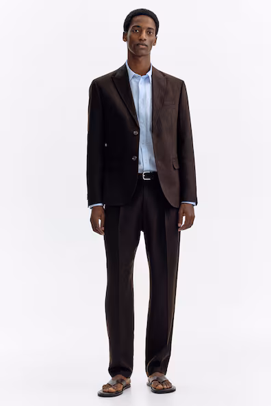 Классические брюки из льняной смеси стандартного кроя