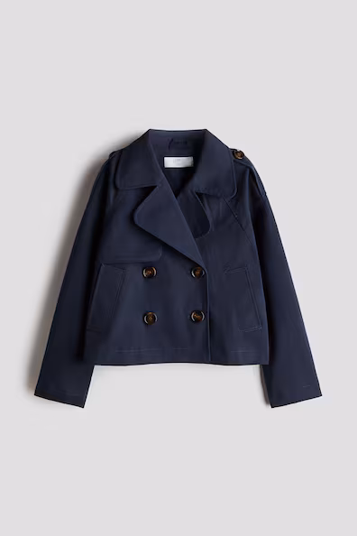 Короткий тренч из хлопкового саржевого полотна- Заказать в России