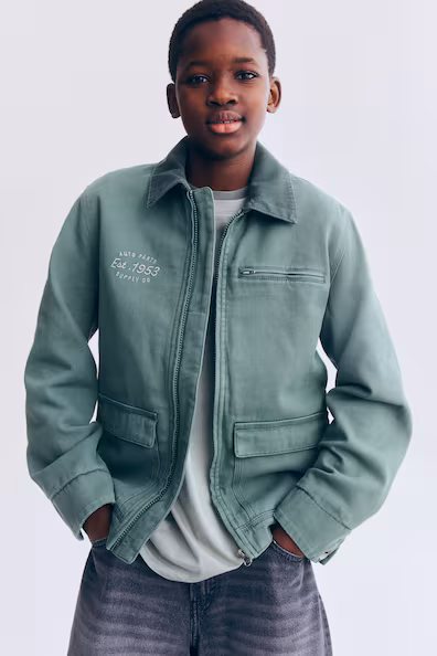 Куртка из штанной ткани с вышивкой- Заказать в России