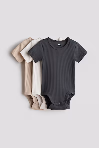 Набор из 3 боди из рубчика хлопка
