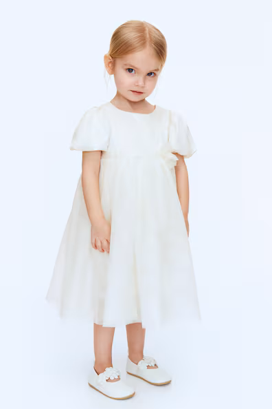 Платье из атласа с юбкой из фатина- Заказать в России